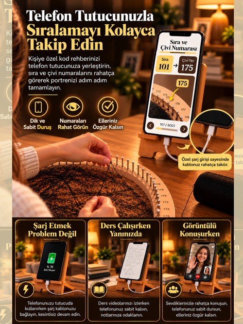 Ahşap Telefon Tutucu