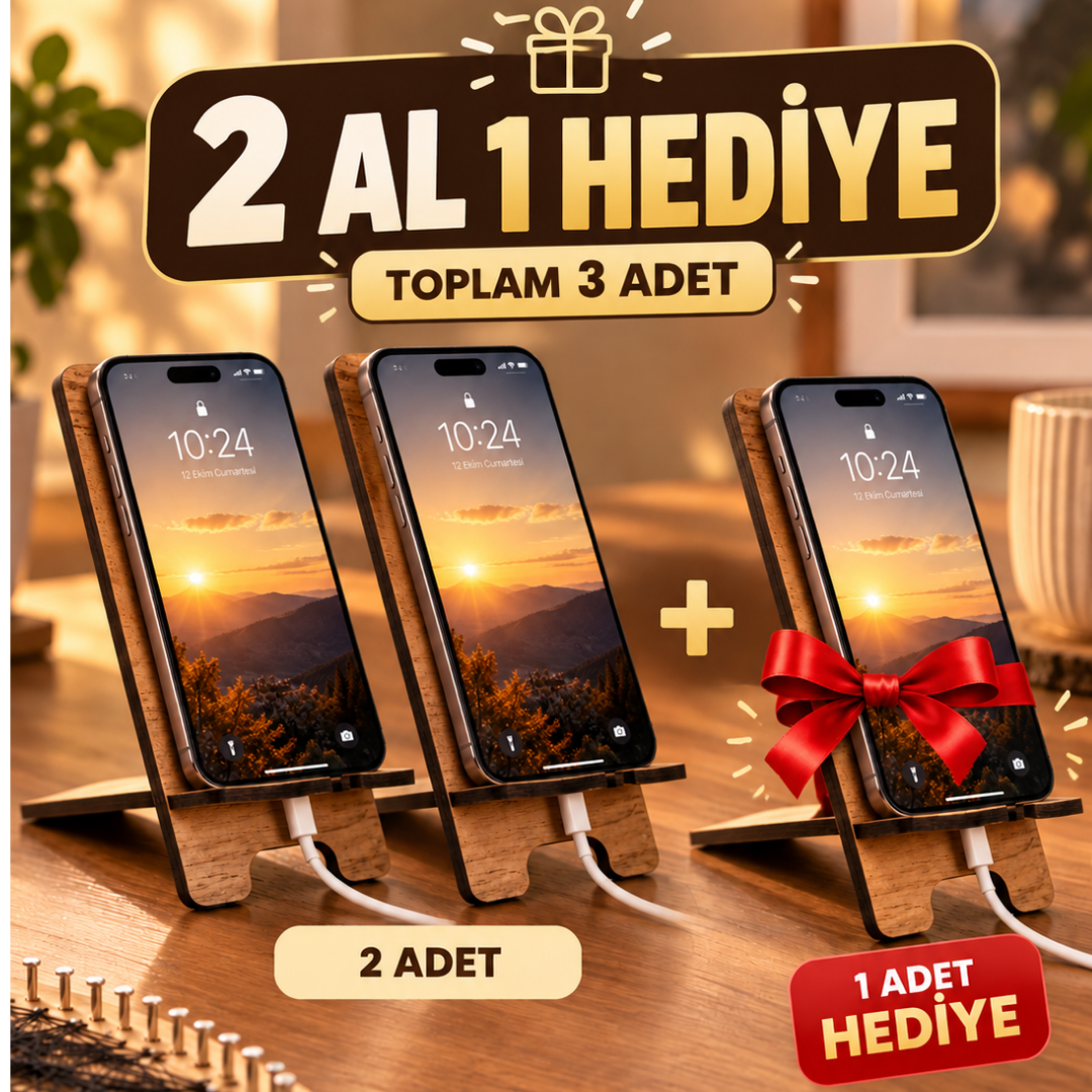 Ahşap Telefon Tutucu
