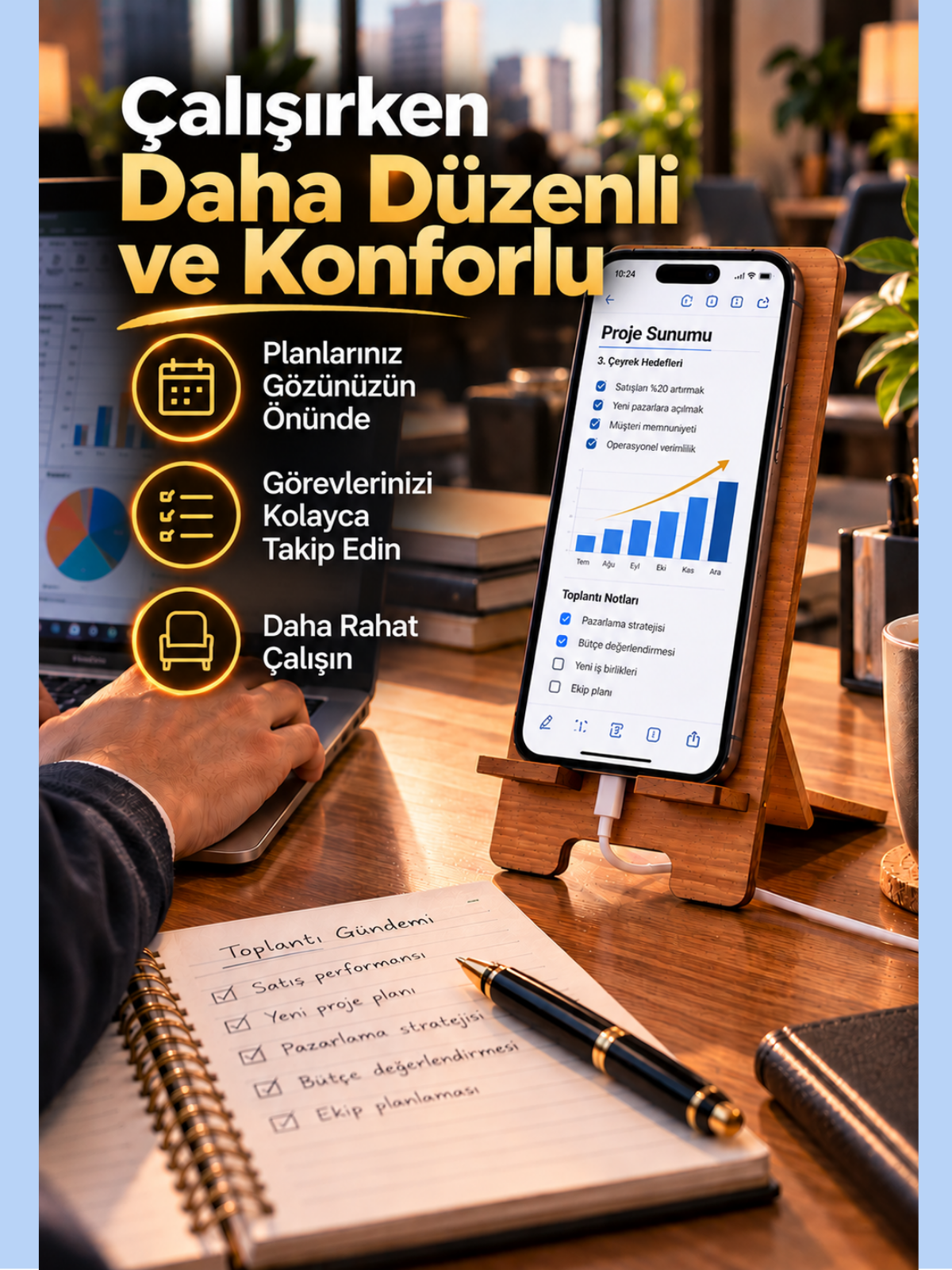 Ahşap Telefon Tutucu